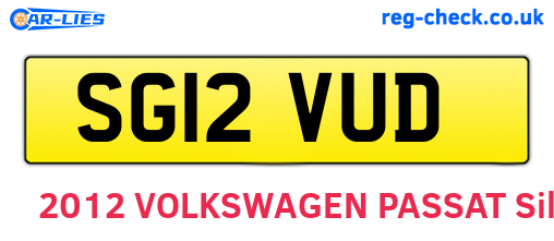 SG12VUD are the vehicle registration plates.