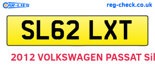 SL62LXT are the vehicle registration plates.