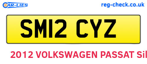 SM12CYZ are the vehicle registration plates.