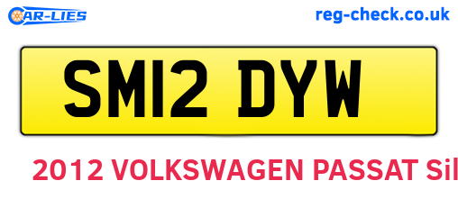 SM12DYW are the vehicle registration plates.