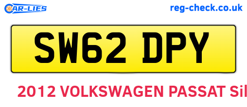 SW62DPY are the vehicle registration plates.