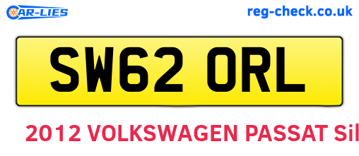 SW62ORL are the vehicle registration plates.
