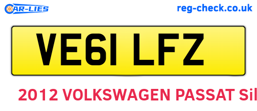 VE61LFZ are the vehicle registration plates.