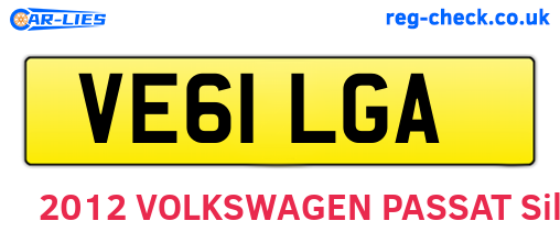 VE61LGA are the vehicle registration plates.