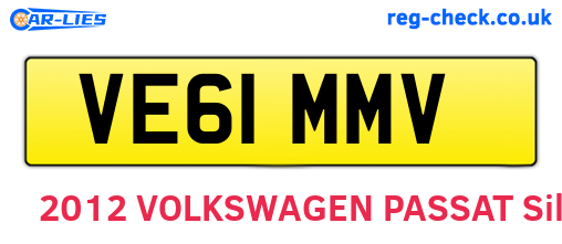 VE61MMV are the vehicle registration plates.