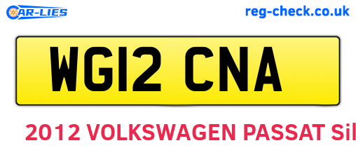 WG12CNA are the vehicle registration plates.