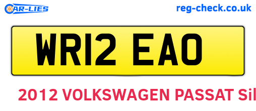 WR12EAO are the vehicle registration plates.