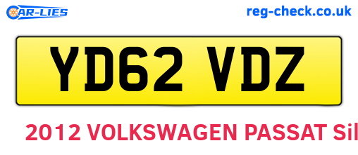 YD62VDZ are the vehicle registration plates.