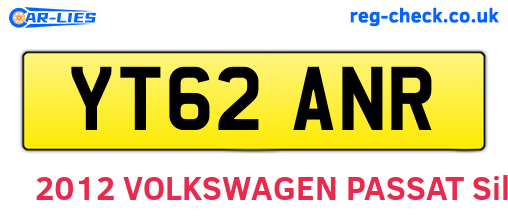 YT62ANR are the vehicle registration plates.
