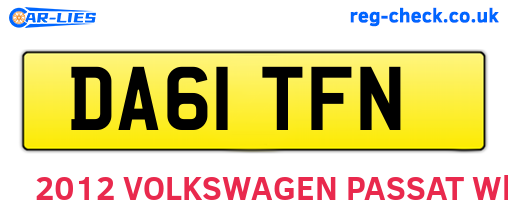 DA61TFN are the vehicle registration plates.