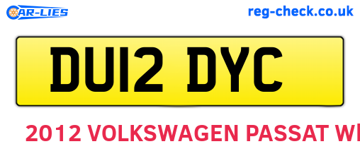 DU12DYC are the vehicle registration plates.