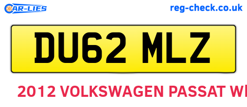 DU62MLZ are the vehicle registration plates.