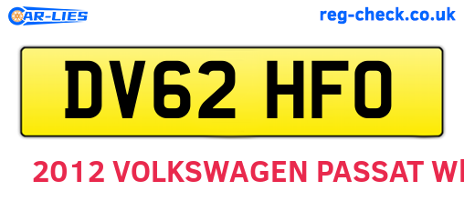 DV62HFO are the vehicle registration plates.