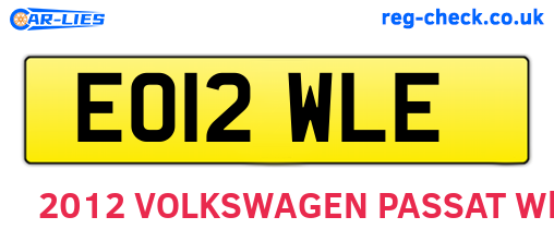 EO12WLE are the vehicle registration plates.