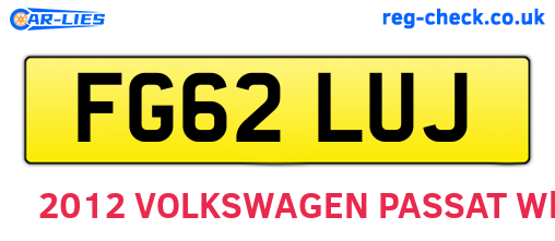 FG62LUJ are the vehicle registration plates.