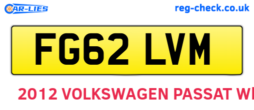 FG62LVM are the vehicle registration plates.