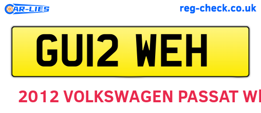 GU12WEH are the vehicle registration plates.