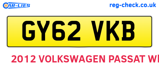 GY62VKB are the vehicle registration plates.