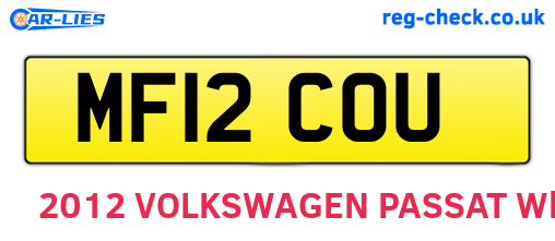 MF12COU are the vehicle registration plates.