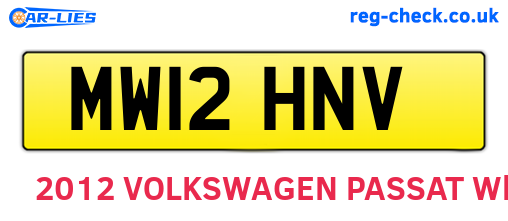 MW12HNV are the vehicle registration plates.