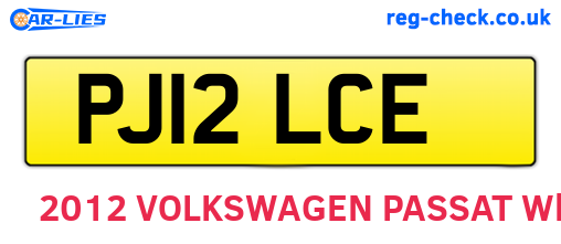PJ12LCE are the vehicle registration plates.