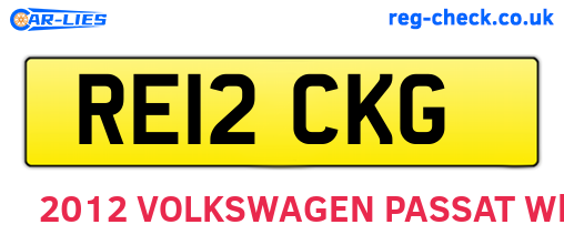 RE12CKG are the vehicle registration plates.