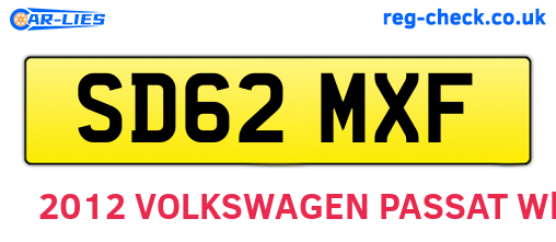 SD62MXF are the vehicle registration plates.