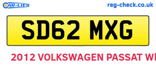 SD62MXG are the vehicle registration plates.