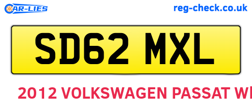 SD62MXL are the vehicle registration plates.
