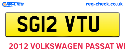 SG12VTU are the vehicle registration plates.