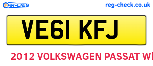 VE61KFJ are the vehicle registration plates.