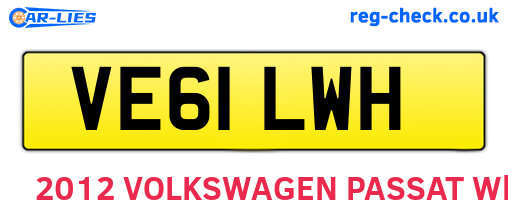 VE61LWH are the vehicle registration plates.