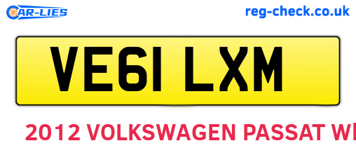 VE61LXM are the vehicle registration plates.