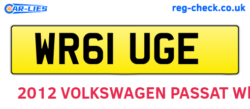 WR61UGE are the vehicle registration plates.