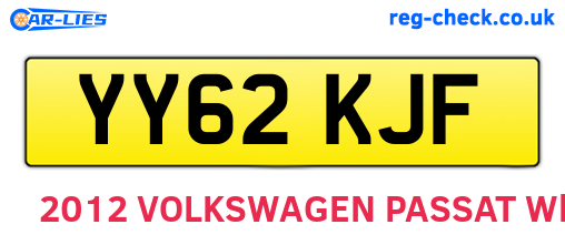 YY62KJF are the vehicle registration plates.