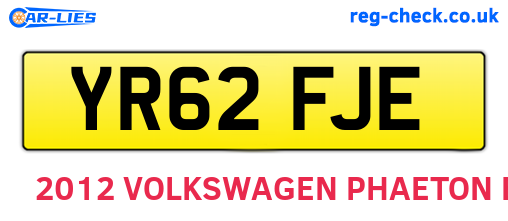 YR62FJE are the vehicle registration plates.