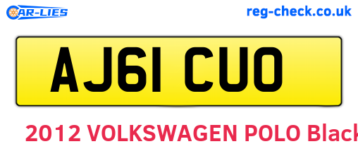AJ61CUO are the vehicle registration plates.