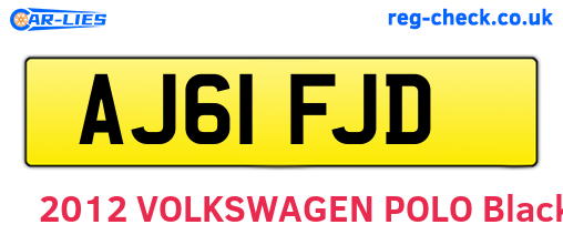 AJ61FJD are the vehicle registration plates.