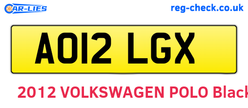 AO12LGX are the vehicle registration plates.