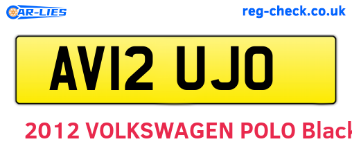 AV12UJO are the vehicle registration plates.