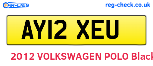 AY12XEU are the vehicle registration plates.
