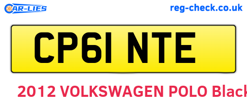 CP61NTE are the vehicle registration plates.