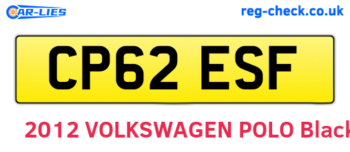 CP62ESF are the vehicle registration plates.