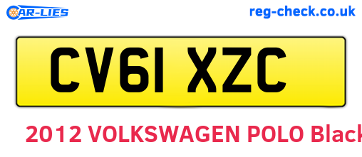 CV61XZC are the vehicle registration plates.