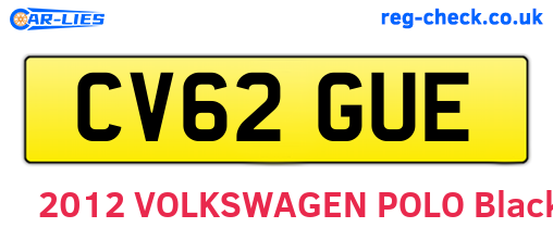 CV62GUE are the vehicle registration plates.