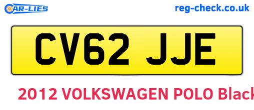 CV62JJE are the vehicle registration plates.