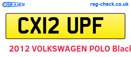 CX12UPF are the vehicle registration plates.