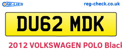 DU62MDK are the vehicle registration plates.