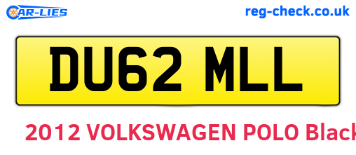 DU62MLL are the vehicle registration plates.