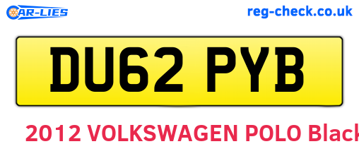 DU62PYB are the vehicle registration plates.